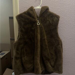 Brown Faux Fur Vest